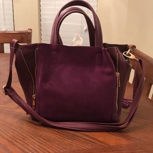 Plum purse fringe